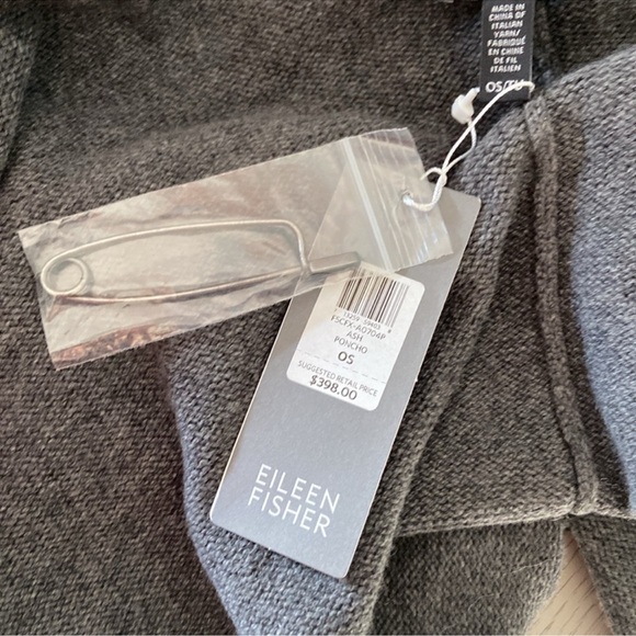 Eileen Fisher Charcoal Poncho - Picture 2 of 6